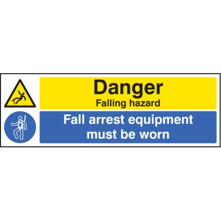 Danger - Falling Hazard Fall Arrest Equipment Must be Worn