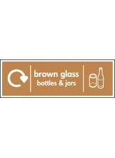 WRAP Recycling Sign - Brown Glass Bottles & Jars