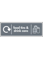 WRAP Recycling Sign - Food Tins & Drink Cans