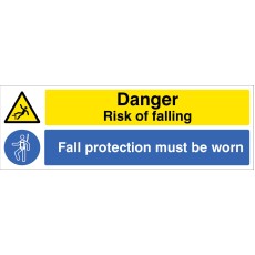 Danger - Risk of Falling - Fall Protection must be Worn