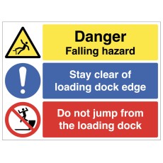 Danger - Falling Hazard - Stay Clear of Loading Dock - Do Not Jump