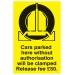 Cars Parked Clamped - Release Fee