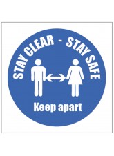 Stay Clear Stay Safe Sticker - 1m / 2m / Generic Distance Options